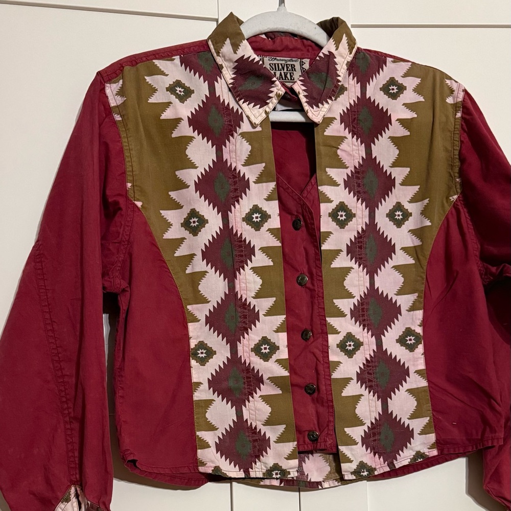 Stylish Red and Tan Western Women's Top